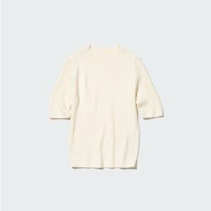 Uniqlo Merino Ribbed Mock Neck Half-Sleeve Sweater